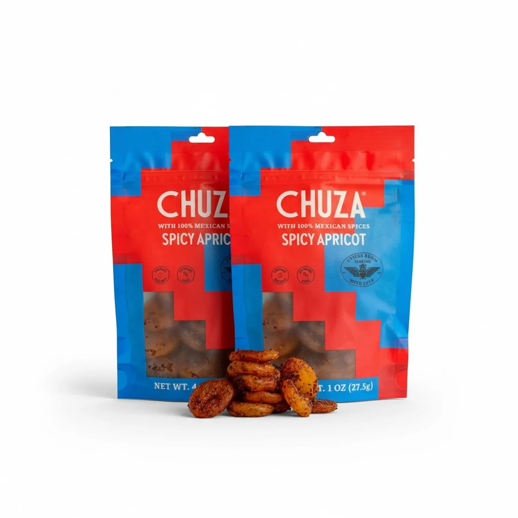 CHUZA Spicy Dried Apricots, Mexican Snacks Chili Apricot Dried Fruit, Spicy Mexican Candy for Adults and Children, Natural Dried Apricots-2 Pack