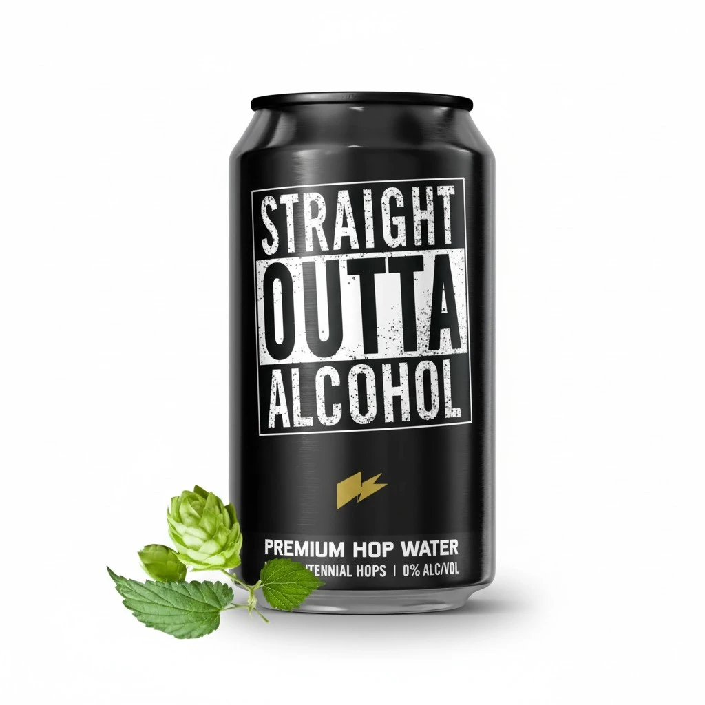 Go Brewing Straight Outta Hop Infused Water - Non Alcoholic Drink - Carbonated Drinking Water - Alcohol-Free Beverage - Centennial Hops Infusion - Beer Alternative - 12 oz (Pack of 12, Original)