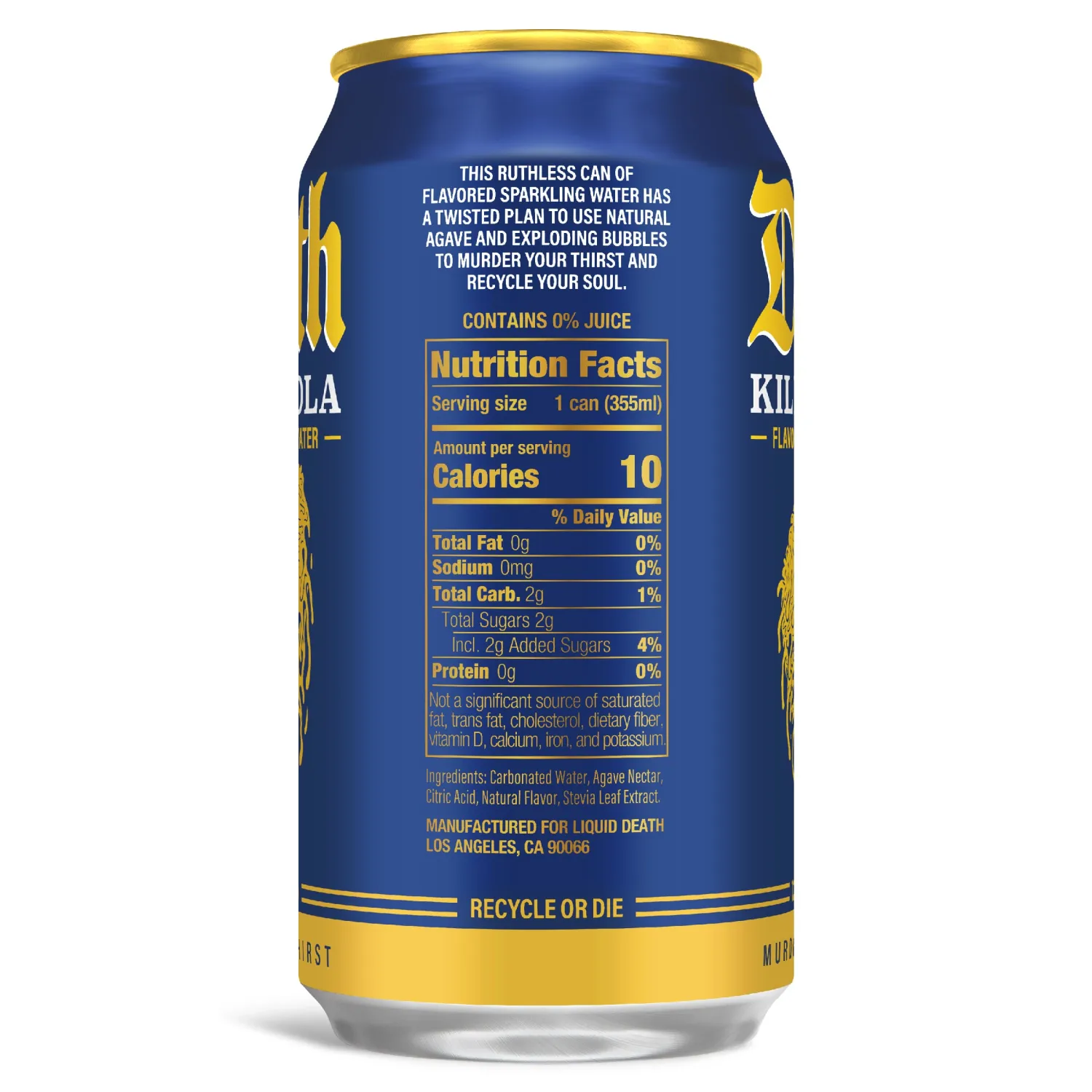Liquid Death, Killer Cola, Soda-Flavored Sparkling Water, 12-Pack (12oz Cans), Low Calorie & No Artificial Sweeteners