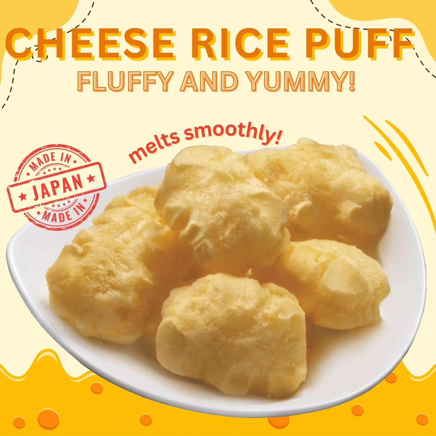 Echigo Seika, Funwari Meijin Fluffy Rice Puff, Cheese Flavor | Snack Size, Asian Rice Snacks, Mochi Snack | Authentic Product of Japan (1 pack, Cheese)