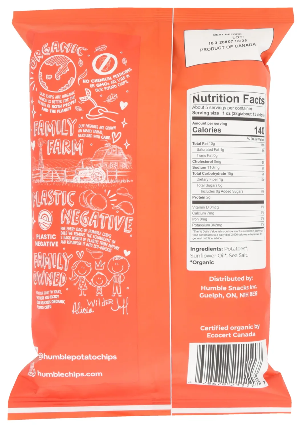 Humble Potato Chips Co Organic The Original Potato Chips, 5 OZ