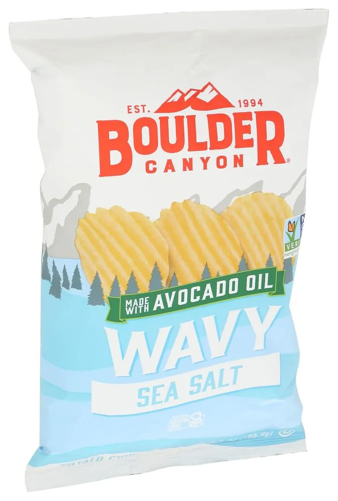 Boulder Canyon, Chips Potato Wavy Classic Sea Salt, 5.5 Ounce