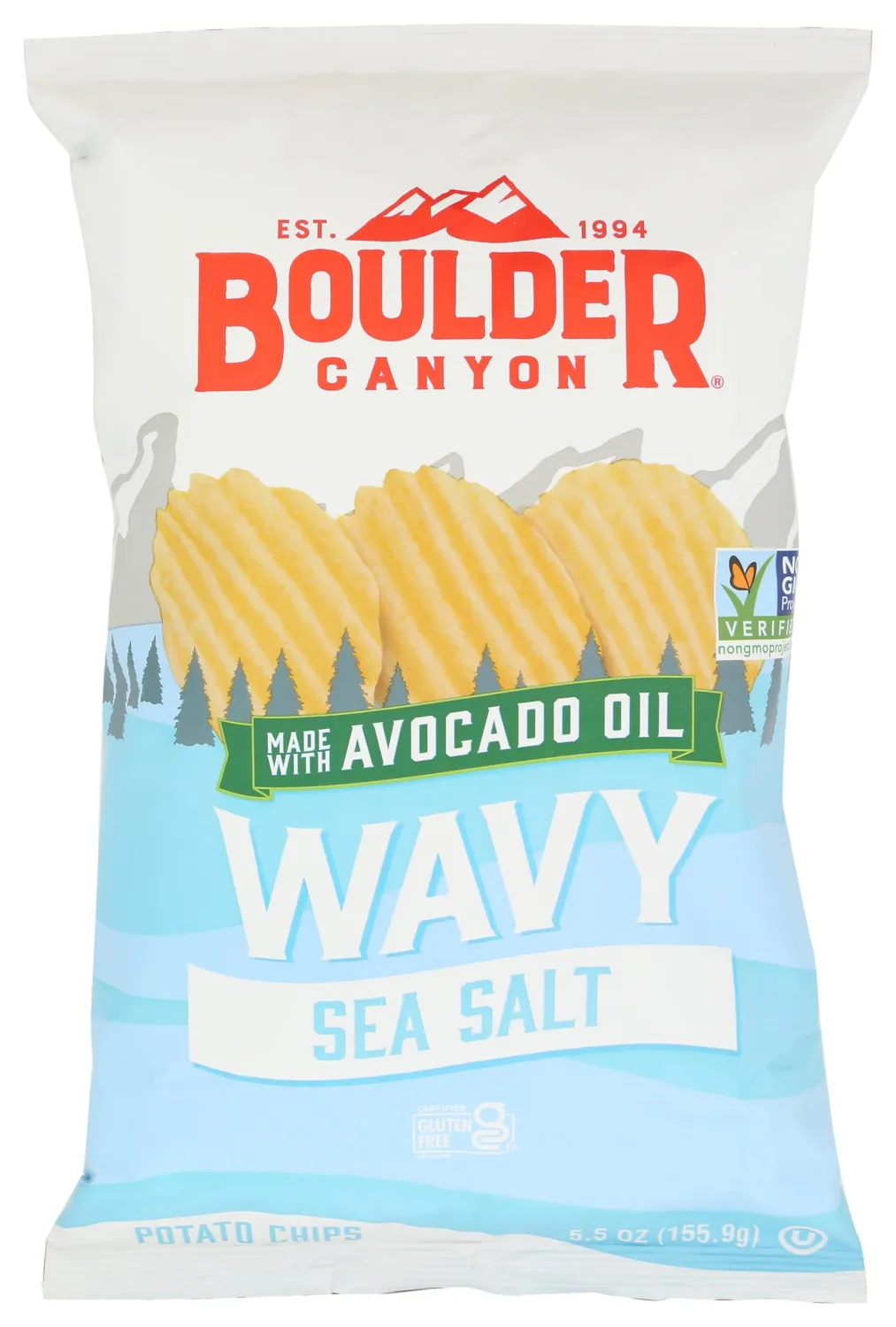 Boulder Canyon, Chips Potato Wavy Classic Sea Salt, 5.5 Ounce
