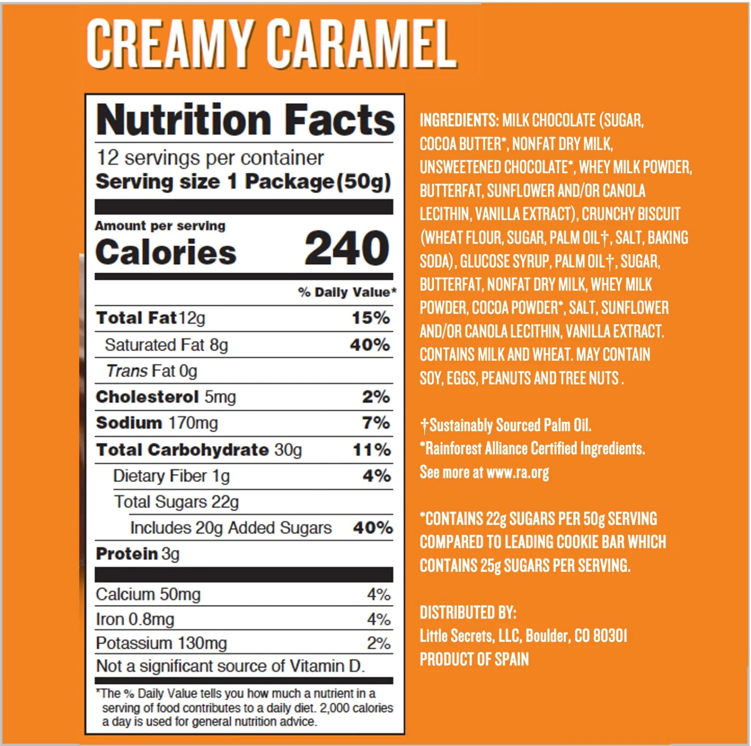 Little Secrets Milk Chocolate Caramel Cookie Bars | 1 Twin Pack | Made in Europe | Nothing Artificial & No Sugar Alcohols | Sustainable Cocoa | 1.8 Ounce, Pack of 1