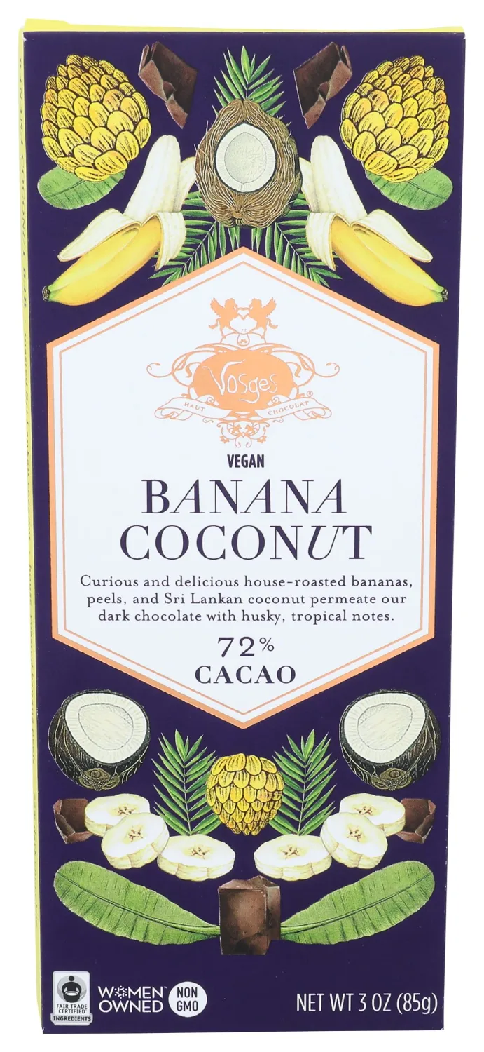 Vosges Haut-Chocolat Super Dark Coconut Ash and Banana, 3oz Bar