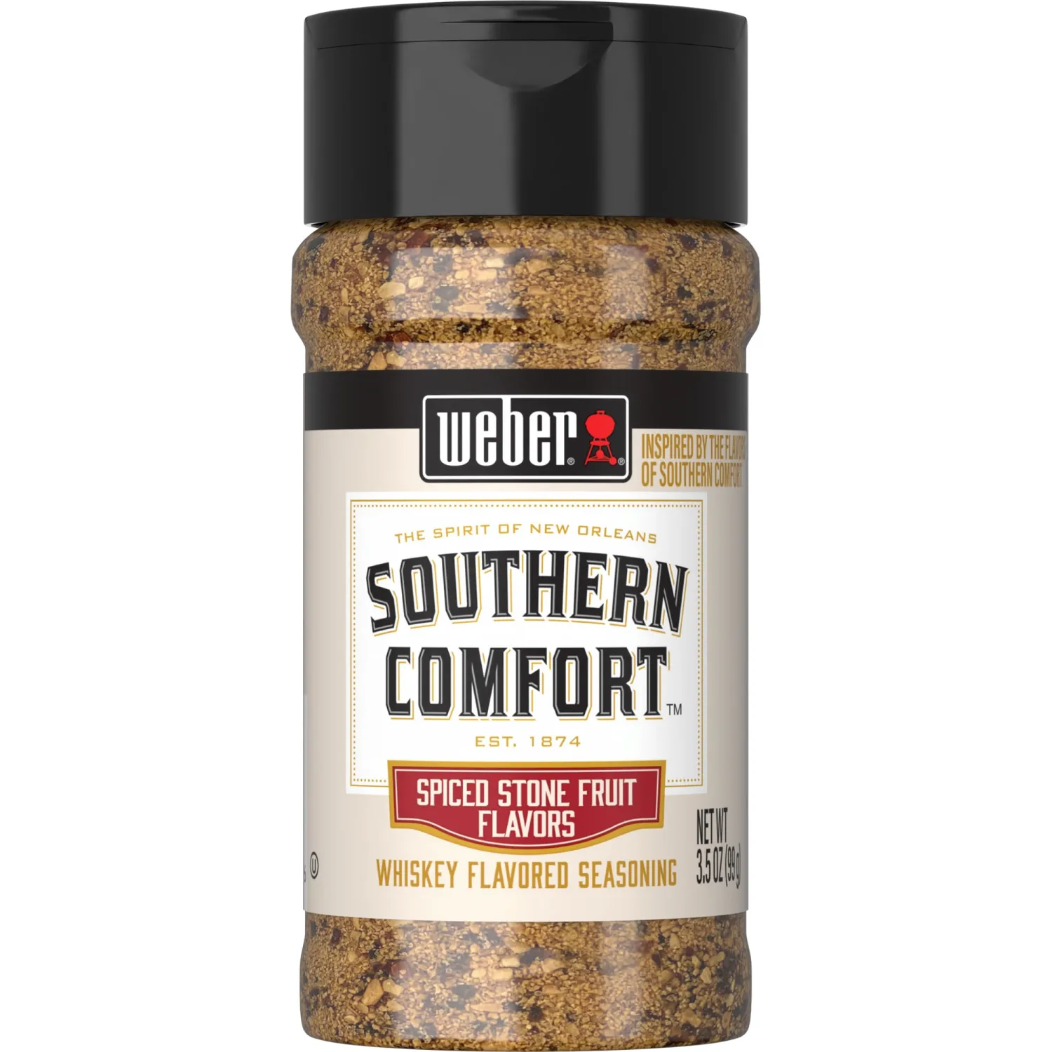Weber Southern Comfort Whiskey Flavored BBQ Seasoning, 3.5 Ounce