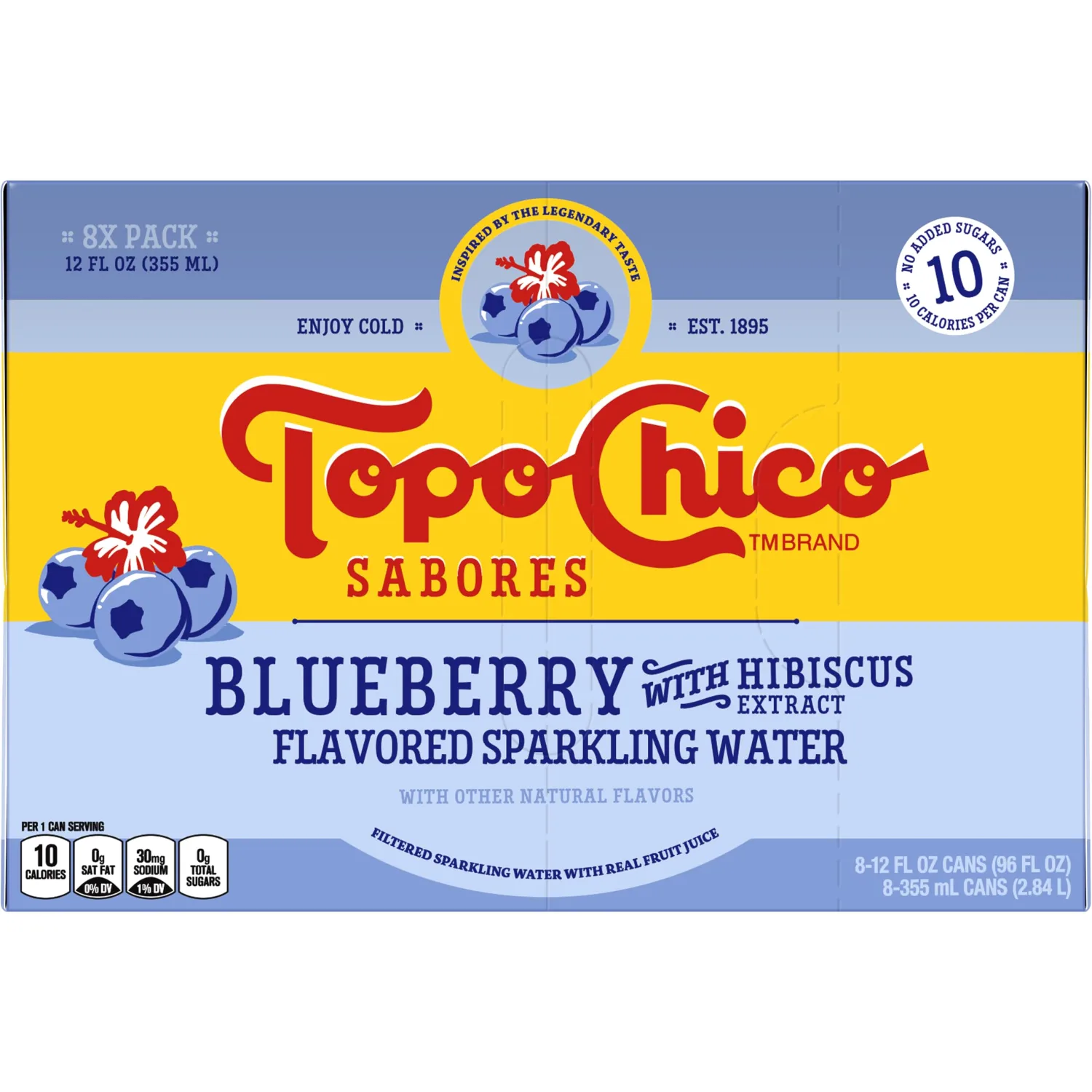Topo Chico Sabores Blueberry with Hibiscus Extract 12oz 8pk