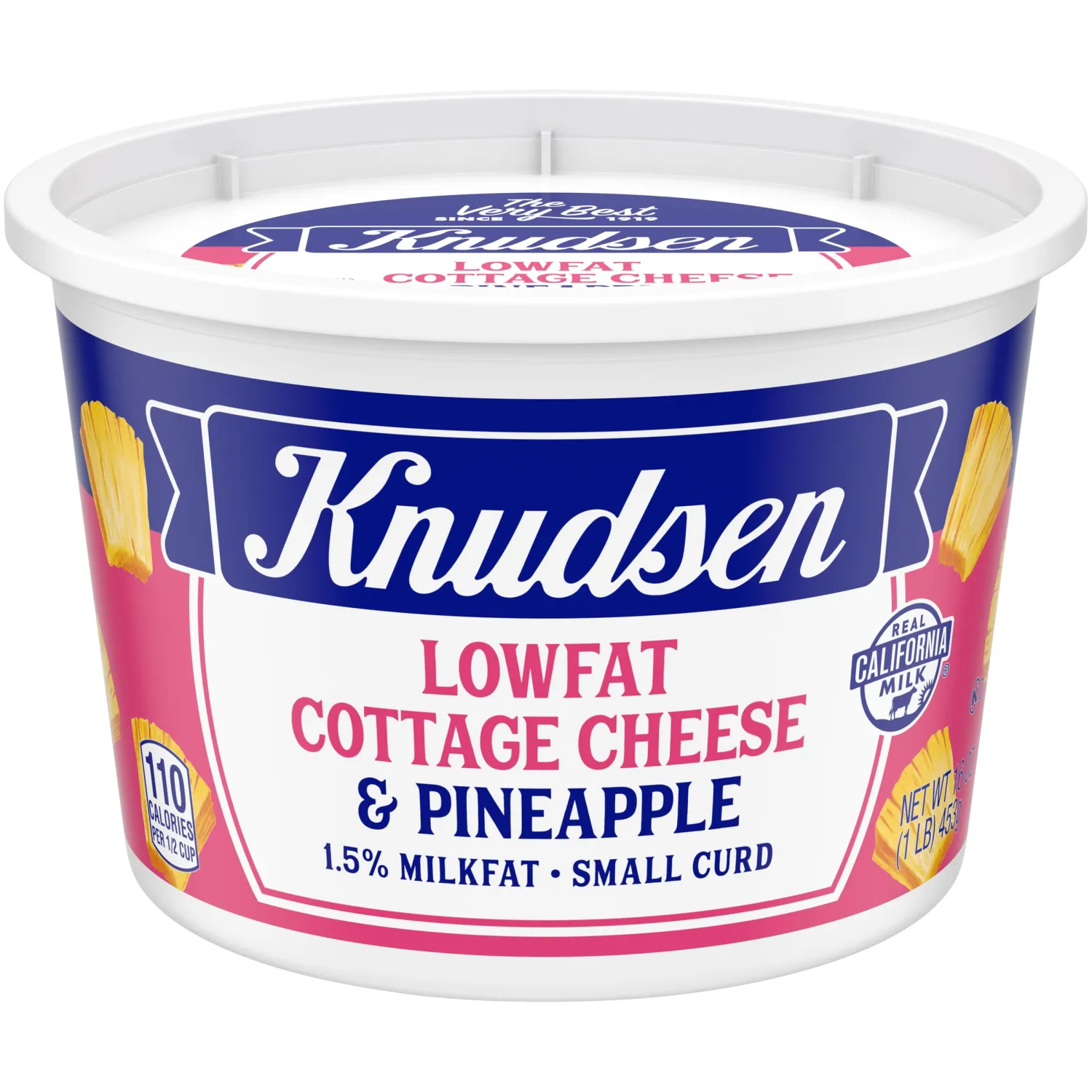 Knudsen Lowfat Small Curd Cottage Cheese & Pineapple with 1.5% Milkfat (16 oz Tub)