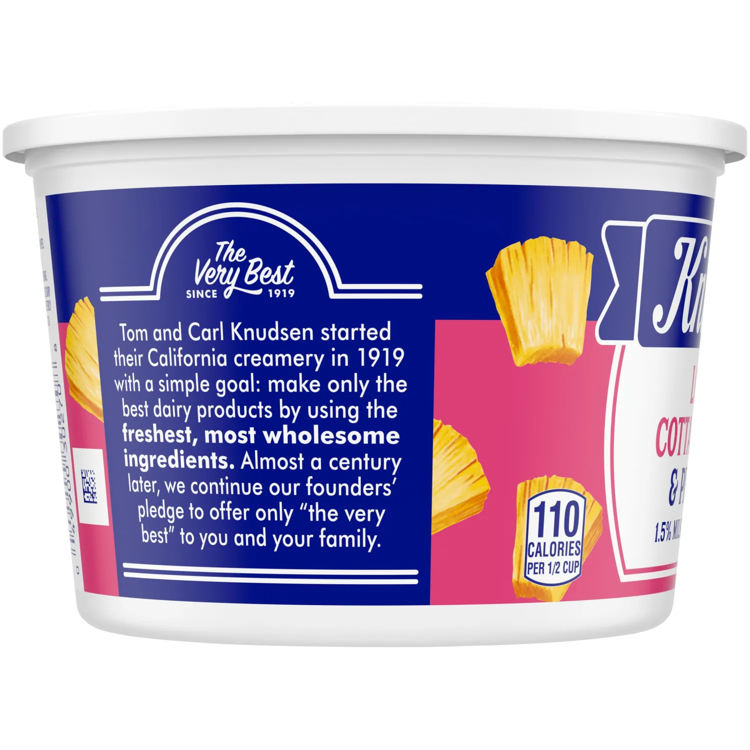 Knudsen Lowfat Small Curd Cottage Cheese & Pineapple with 1.5% Milkfat (16 oz Tub)