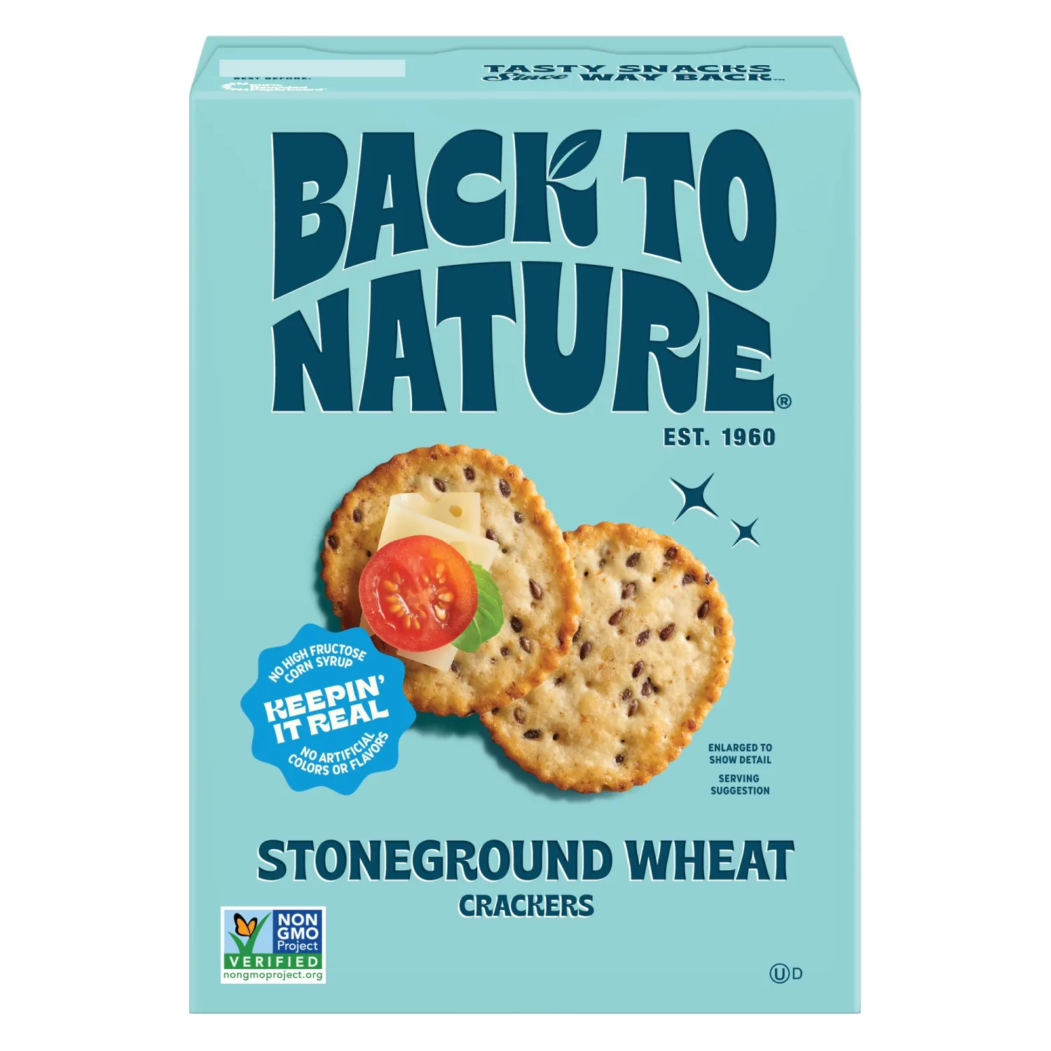 Back to Nature - Stoneground Wheat Crackers - Made with Real Ingredients like Whole Grains and Flax Seed - Non-GMO - 5 Ounce