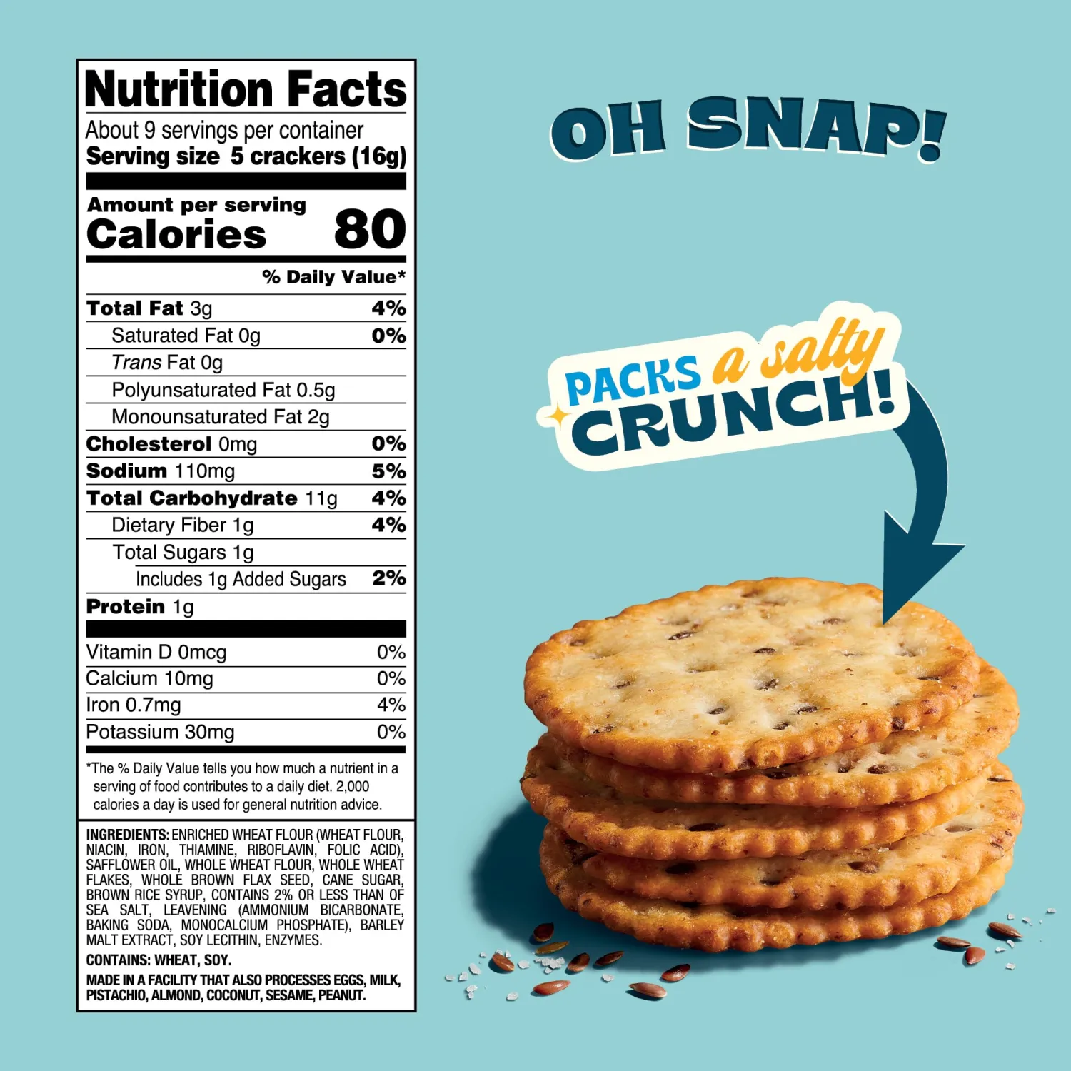 Back to Nature - Stoneground Wheat Crackers - Made with Real Ingredients like Whole Grains and Flax Seed - Non-GMO - 5 Ounce