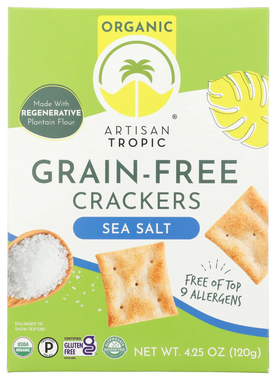 ARTISAN TROPIC Organic Sea Salt Crackers, 4.25 OZ