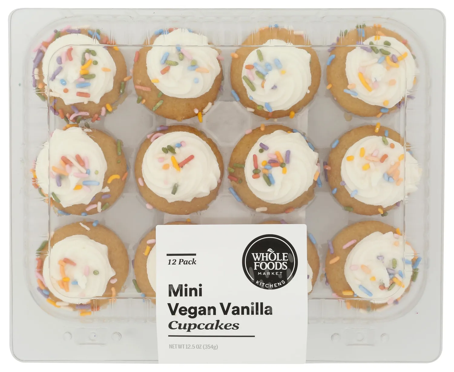 WHOLE FOODS KITCHENS Mini Vanilla Cupcakes 12pk, 12.5 OZ
