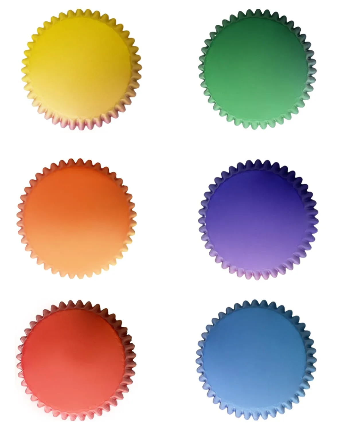 qiqee 300PCS Mini Gradient Cupcake Liners Cupcake Cups 6 Designs Orange Purple Gradient Cupcake Papers Baking Cups Cupcake Wrappers (Small Size)