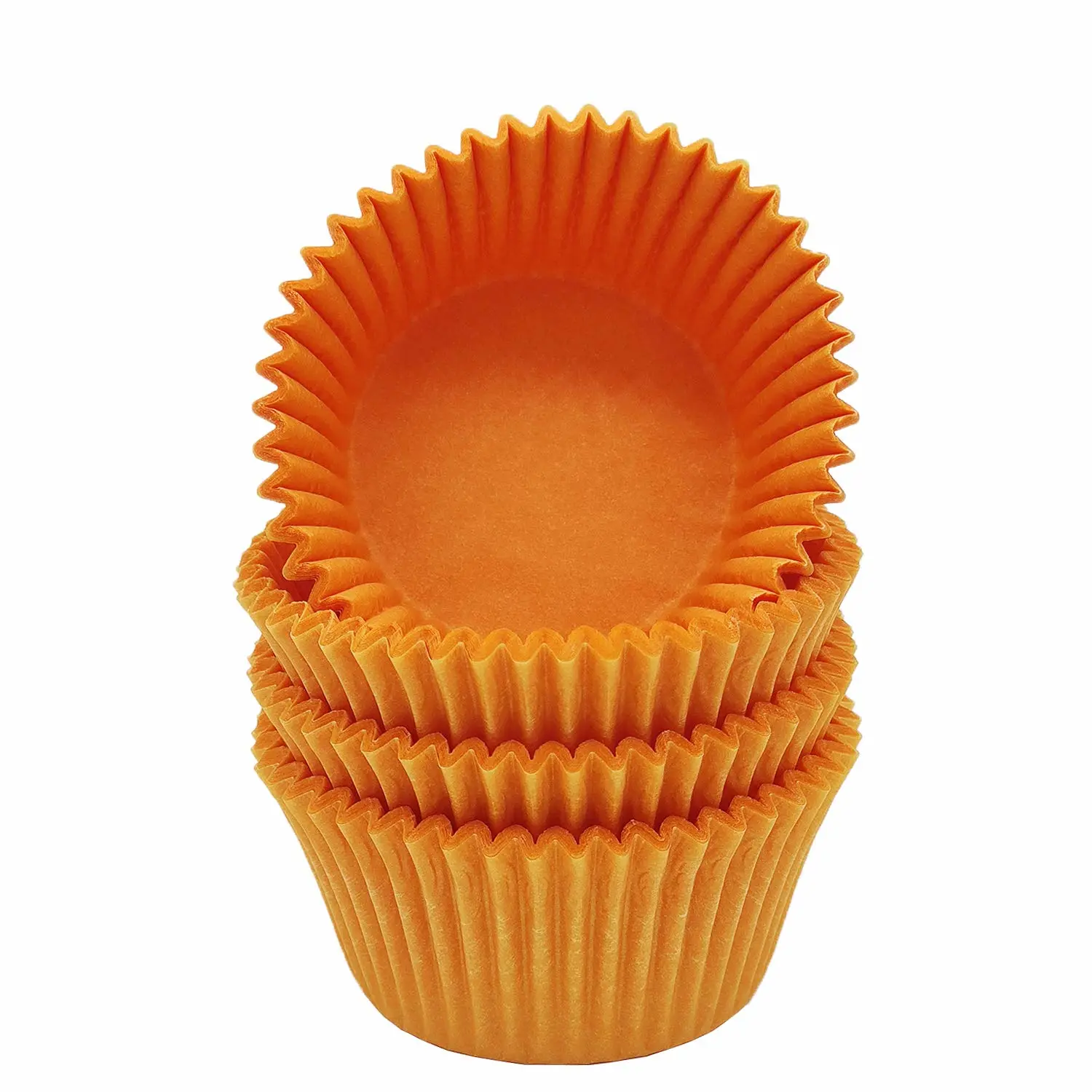 Premium Orange Greaseproof Cupcake Liners Muffin Paper Baking Cups Standard Size, 100-Count