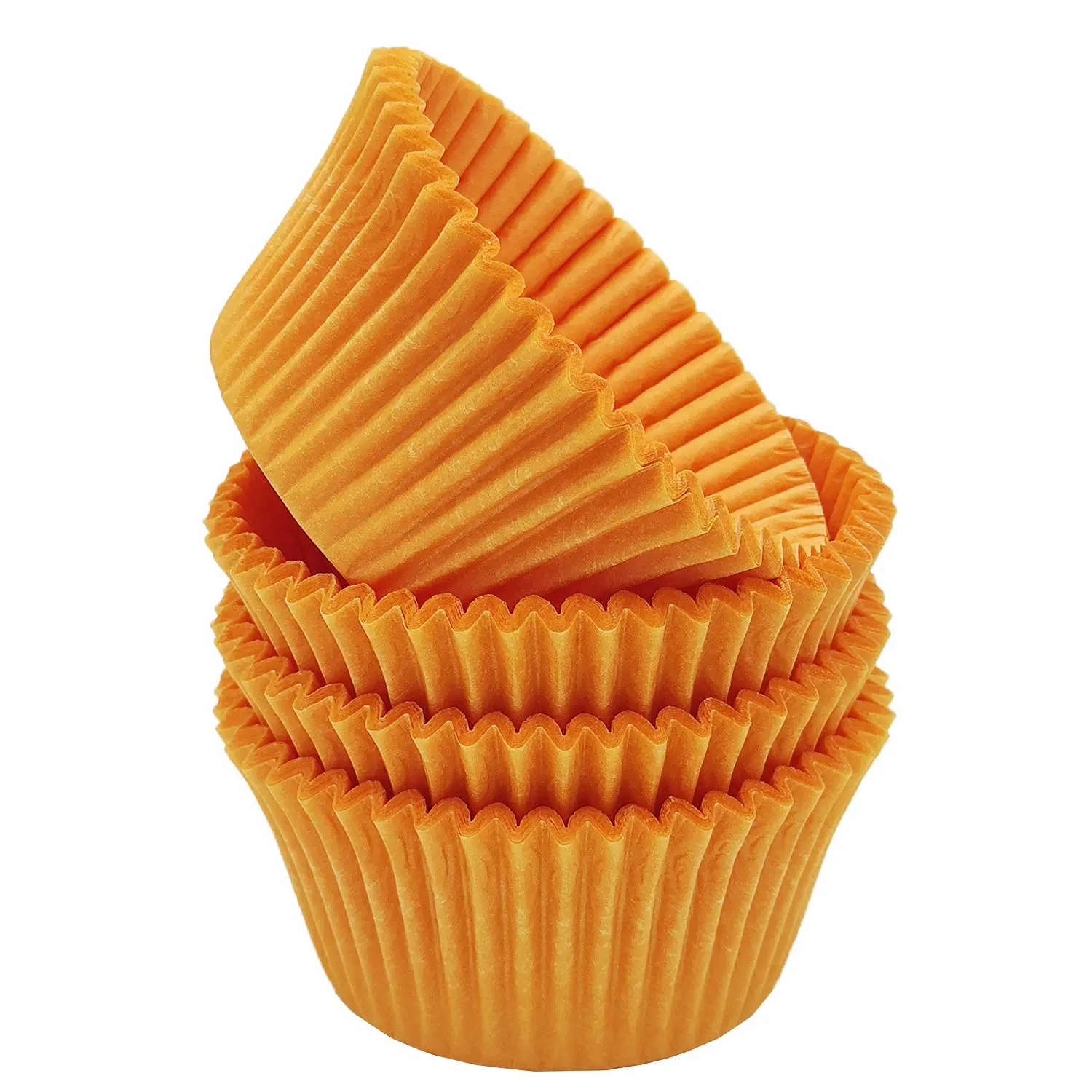 Premium Orange Greaseproof Cupcake Liners Muffin Paper Baking Cups Standard Size, 100-Count