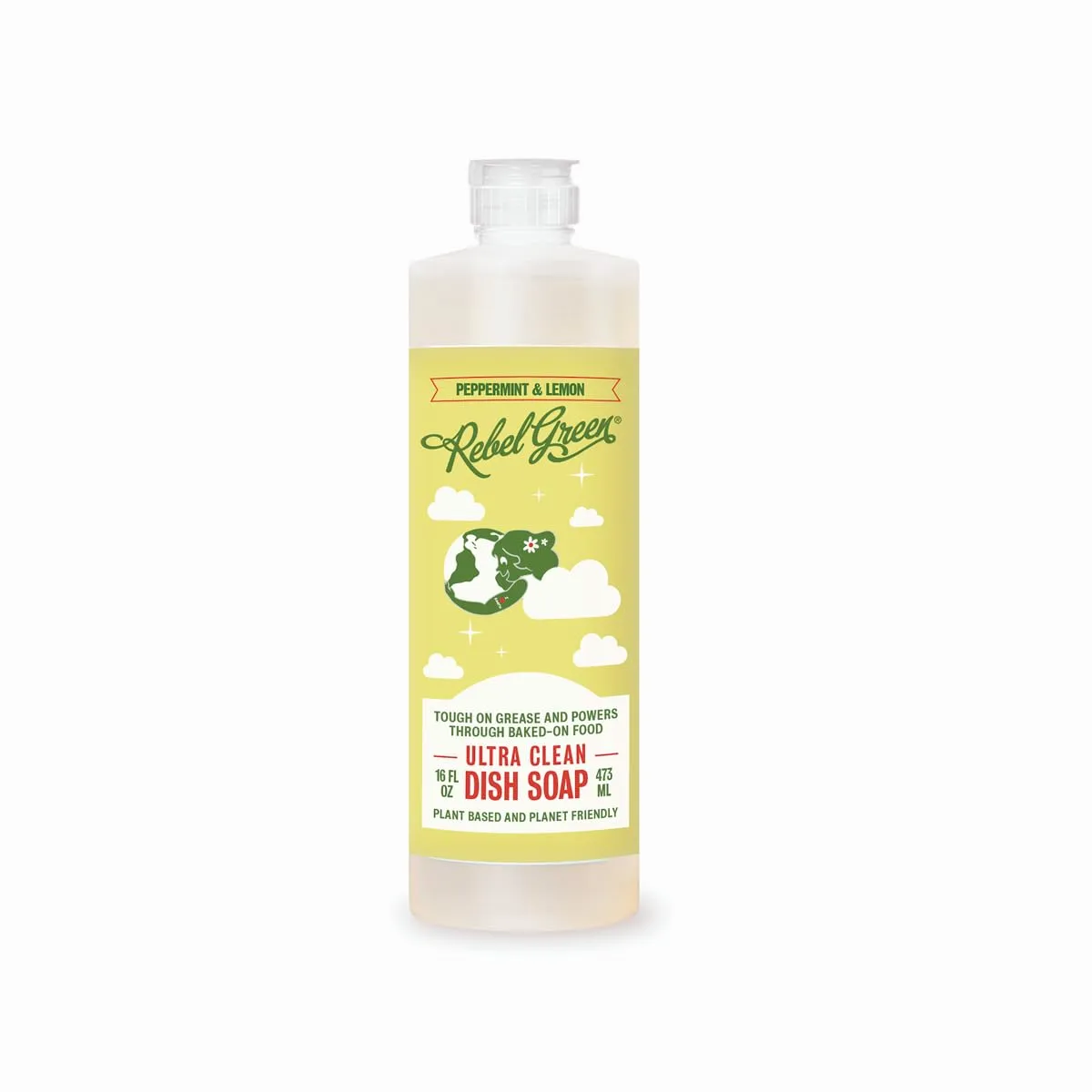 Rebel Green Dish Soap Peppermint Lemon, 16 oz
