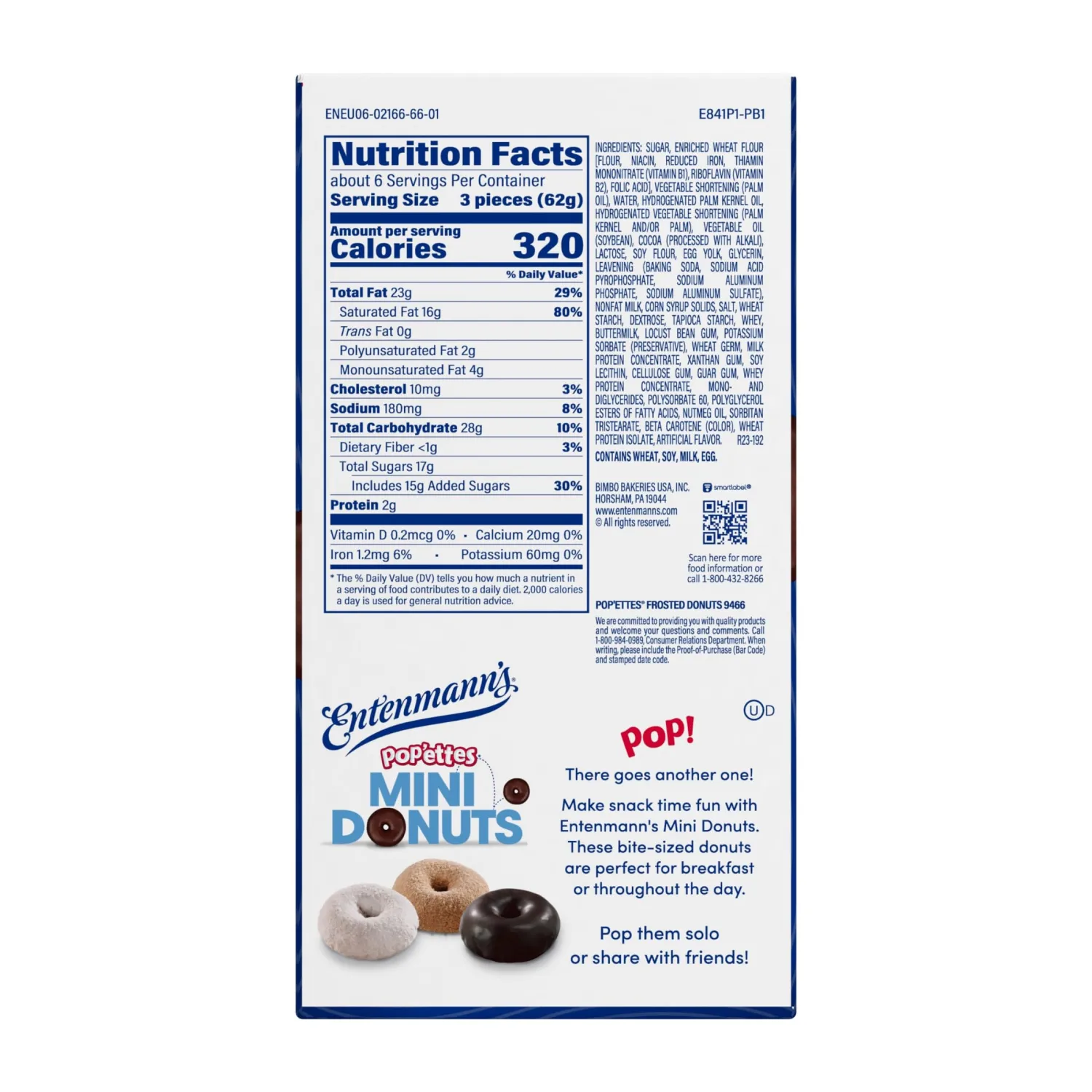 Entenmann’s Pop’ettes Frosted Mini Donuts, 14 oz