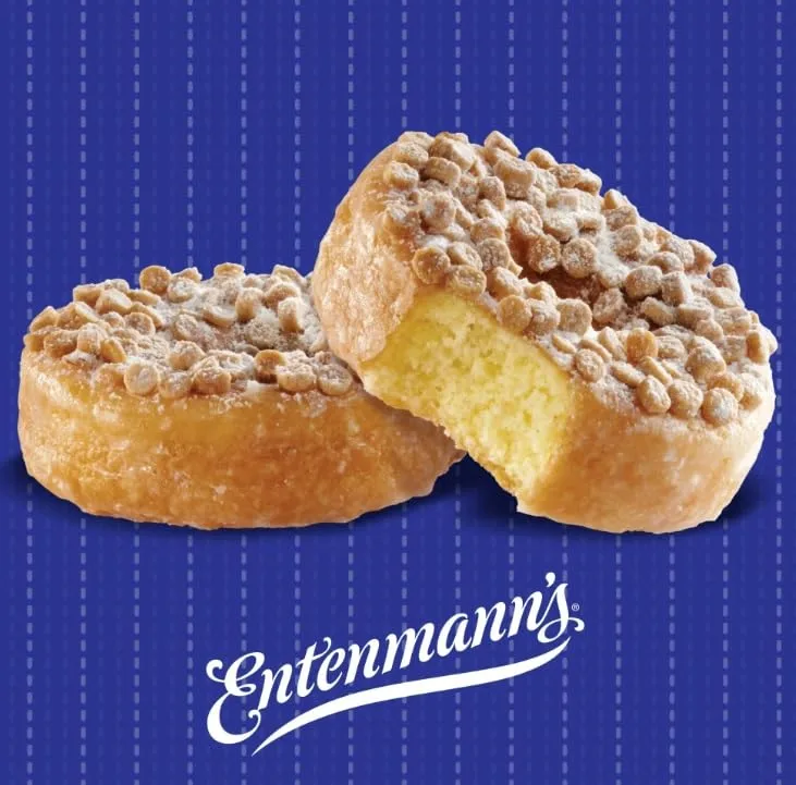 Entenmanns Crumb Topped Donuts, 8 count, Glazed Donuts, 15.5 oz Box