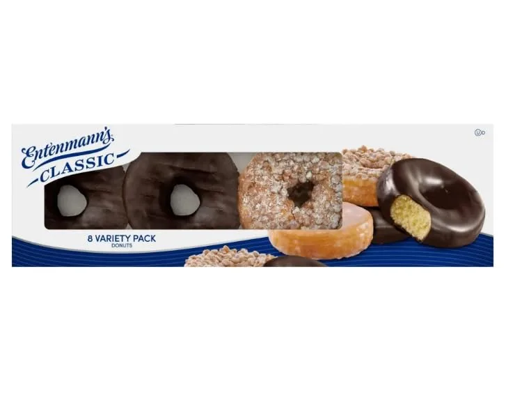 Entenmans Classic Assorted Donuts, 8 count, Donuts, 16.8 oz Variety Pack