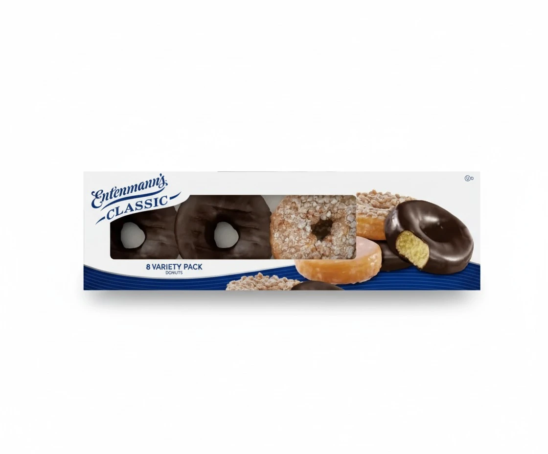 Entenmans Classic Assorted Donuts, 8 count, Donuts, 16.8 oz Variety Pack