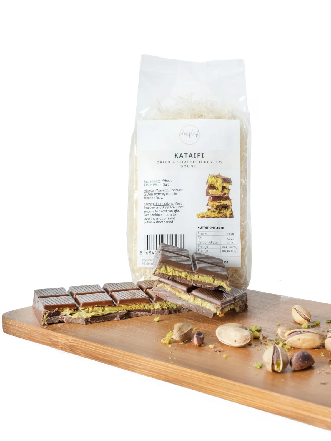 Kataifi, Knafeh, Kataifi Shredded Fillo Dough, Dried & Shredded Phyllo Dough for Viral Dubai Chocolate Bar Pistachio, Kadayif (3.5 oz)