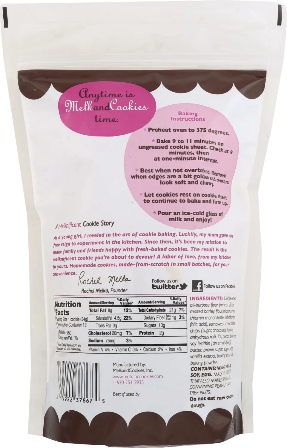 MELK AND COOKIES Chocolate Chip Cookie Dough, 14 OZ