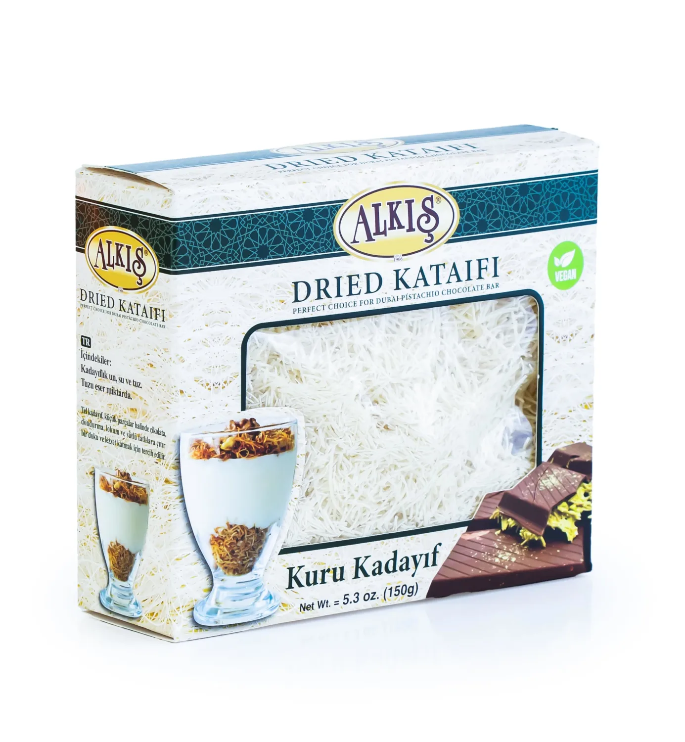 Kataifi, Premium Dried Kataifi 5.3 oz. (150 gr), Ingredient of Dubai Chocolate, Knafeh, Shredded Fillo Dough, Phyllo Dough