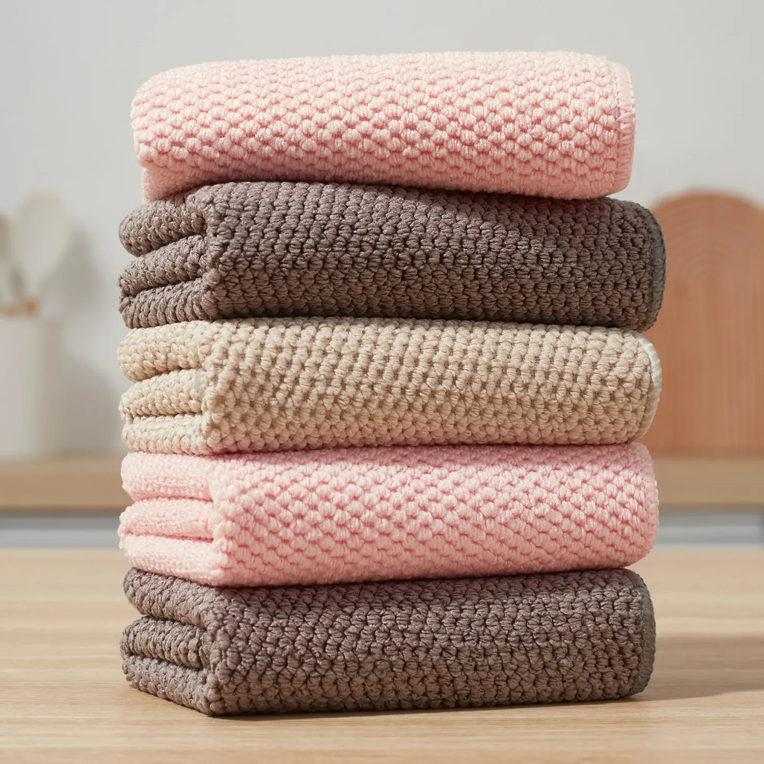 JOYMOOP Microfiber Cleaning Cloth, Soft Absorbent Cloth, Multi-Purpose Cleaning Cloth, Highly Absorbent Cleaning Rags, Lint-Free, Streak-Free Cleaning Cloths for Kitchen Home Office, 5Pcs