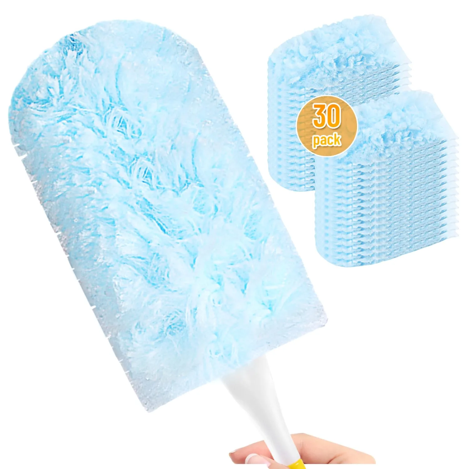 Duster Refills for Swiffer Duster Refill, Multisurface 360° for Cleaning Dusting, Unscented Disposable Feather Dusters with 1 Handle（30PCS）