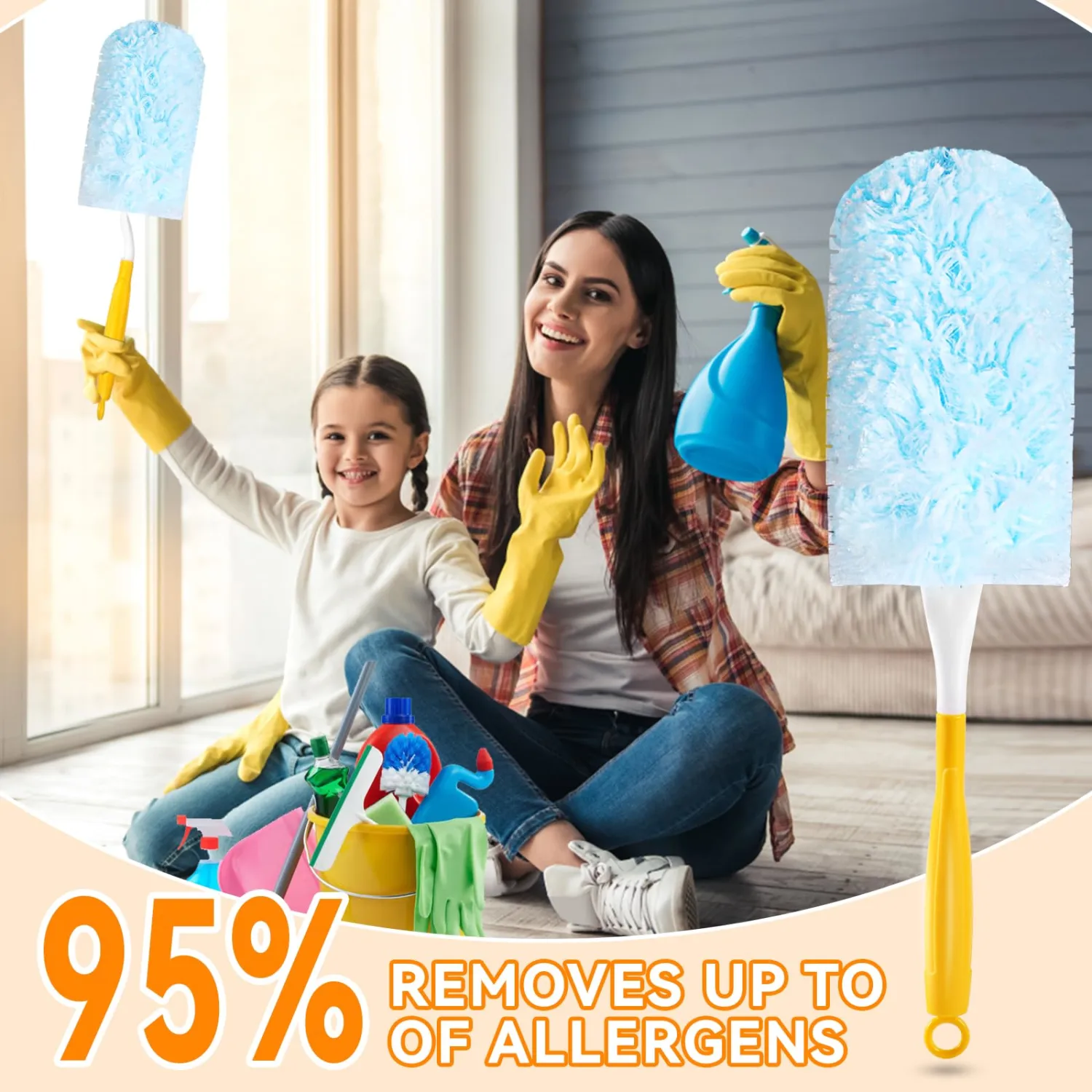 Duster Refills for Swiffer Duster Refill, Multisurface 360° for Cleaning Dusting, Unscented Disposable Feather Dusters with 1 Handle（30PCS）