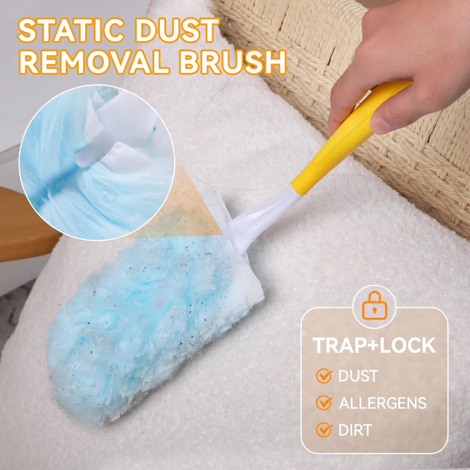 Duster Refills for Swiffer Duster Refill, Multisurface 360° for Cleaning Dusting, Unscented Disposable Feather Dusters with 1 Handle（30PCS）