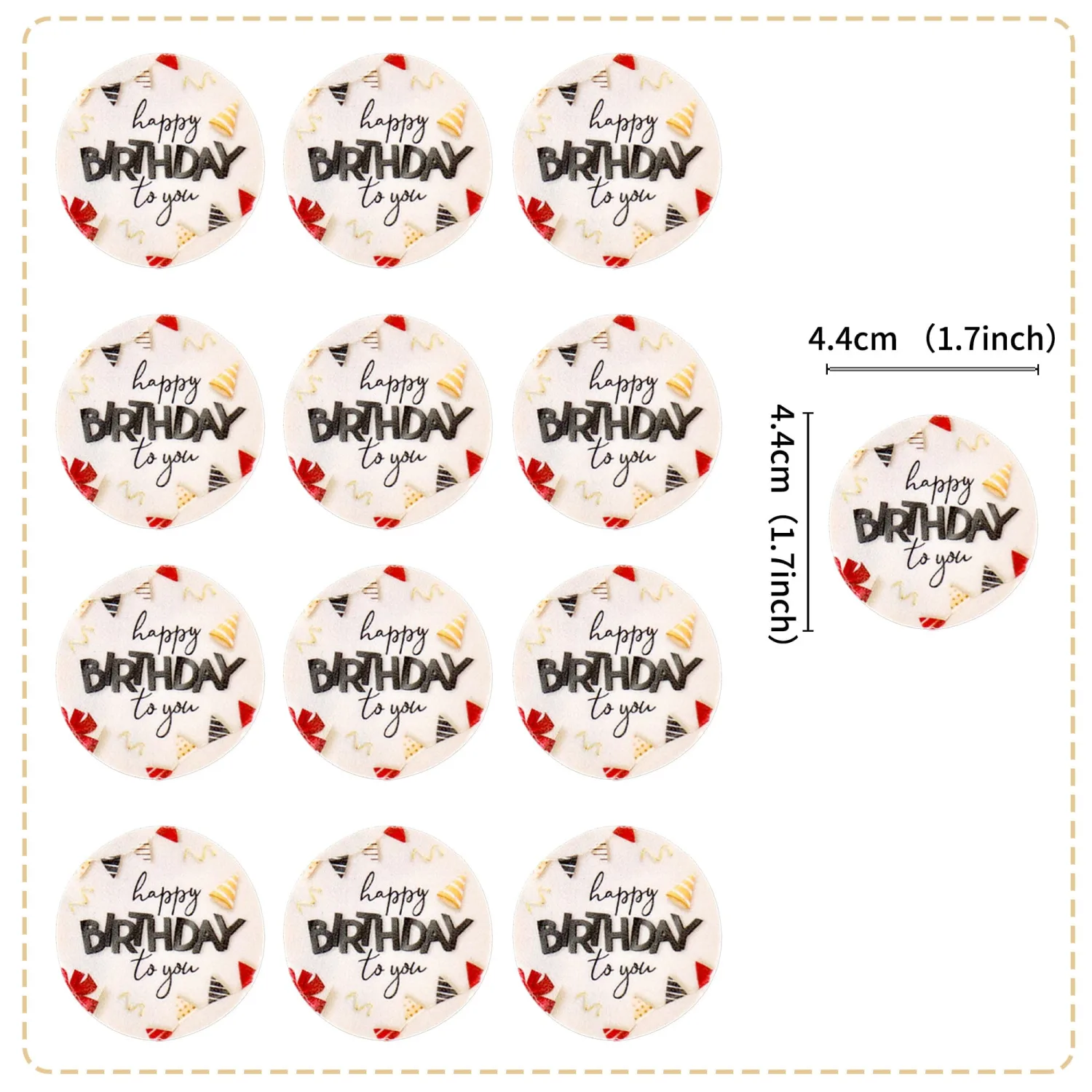 Ercadio 40 Pcs Edible Happy Birthday Cupcake Toppers Drink Topper Picks Black Happy Birthday for Celebrate Birthday Parties Anniversary Party Decoration Supplies