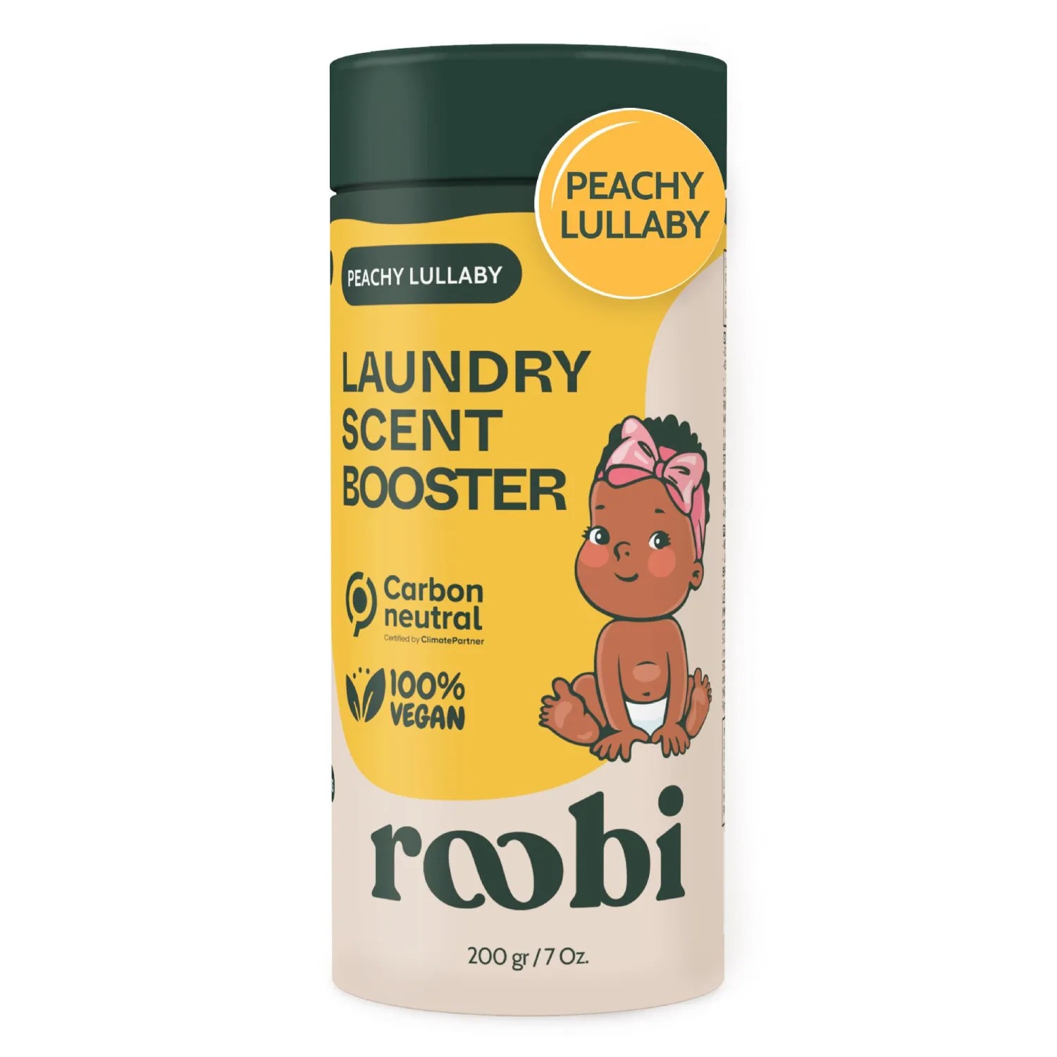 Roobi Sustainable Laundry Scent Booster. Peachy Lullaby Fragrance Beads. Specially Formulated for Baby's Sensitive Skin. Up to 20 Washing Cycles. Carbon Neutral, 100% Vegan.