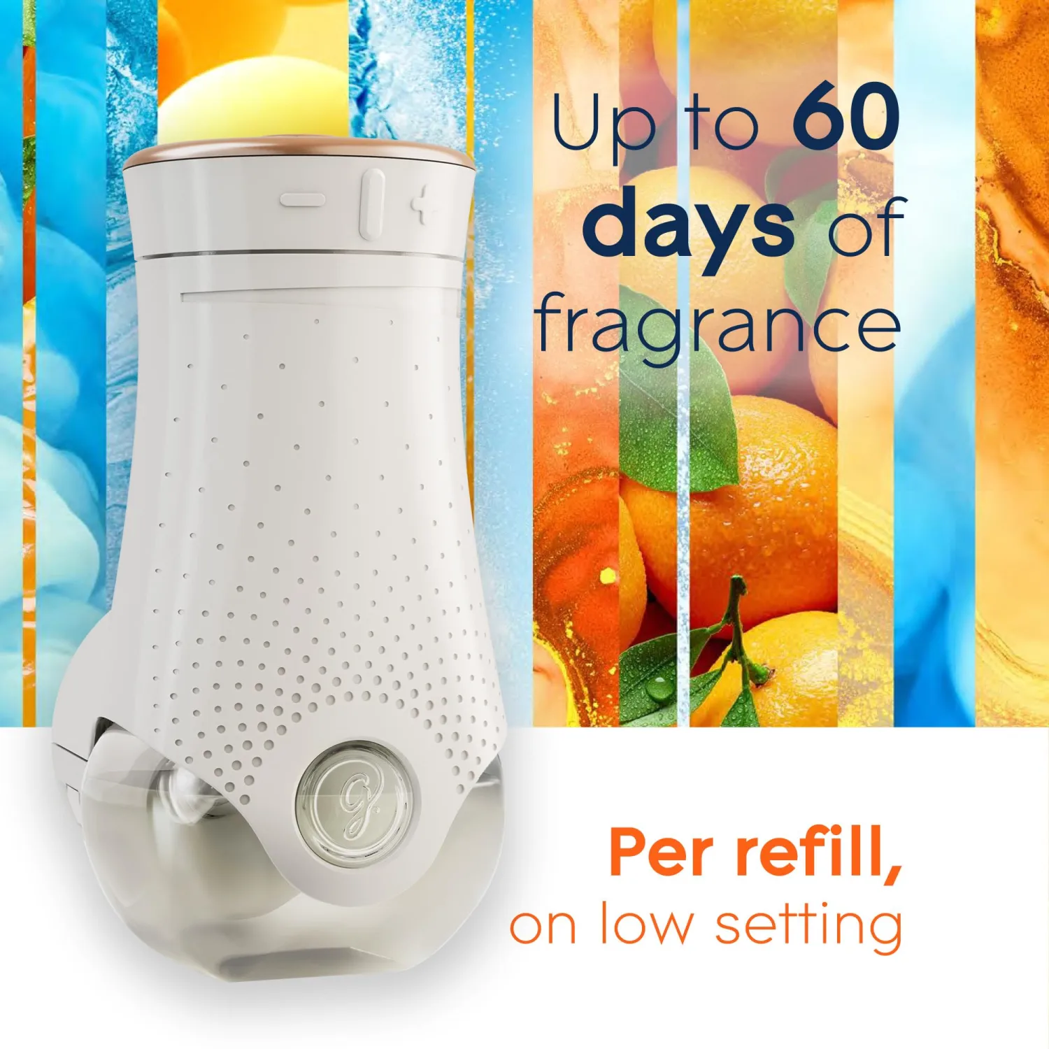 Glade PlugIns Scented Oil 5 Refills, Air Freshener, Coastal Sunshine Citrus, Essential Oil Infused Wall Plug In, 3.35 FL OZ, Pack of 5