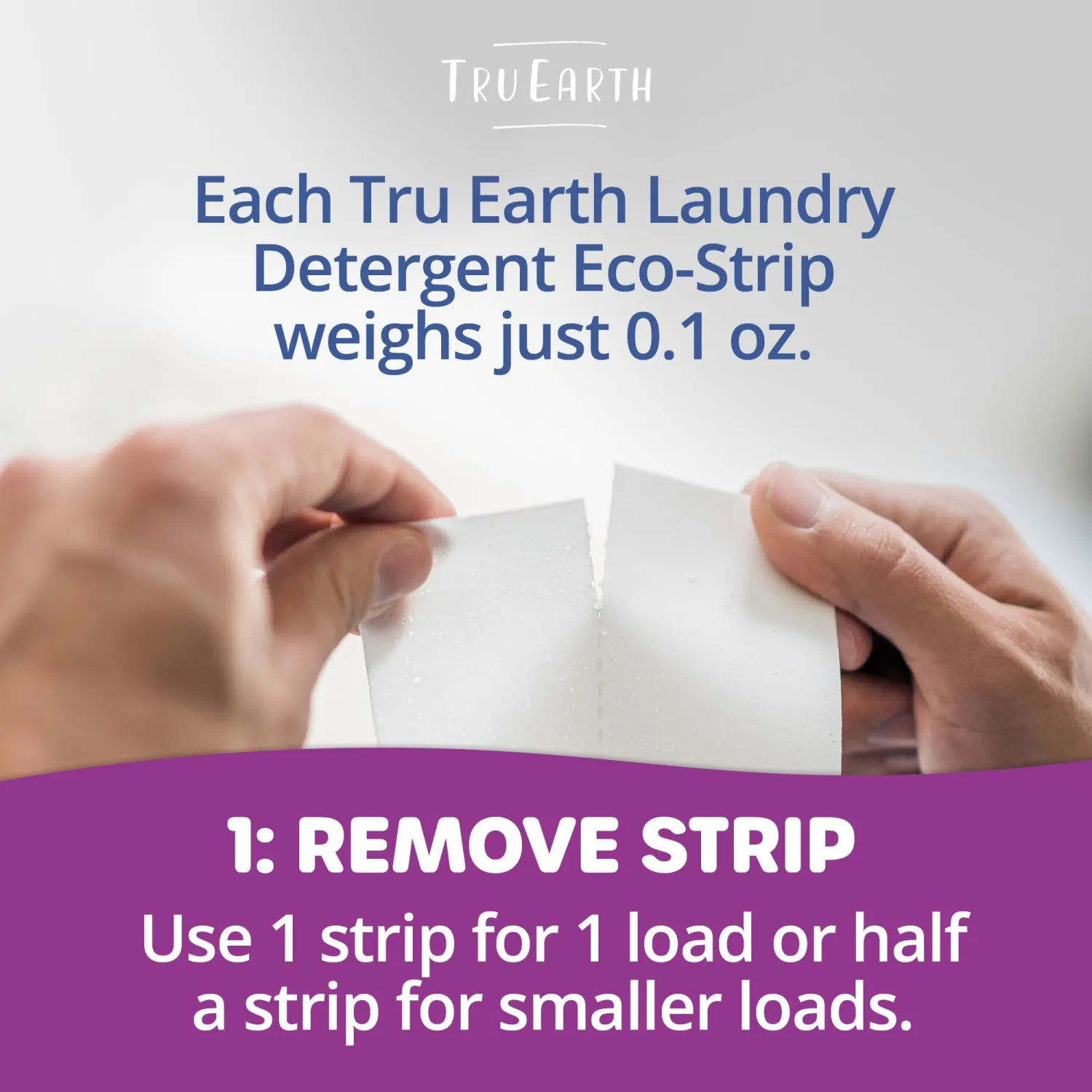 Tru Earth Compact Dry Laundry Detergent Sheets - Up to 64 Loads (32 Sheets) - Paraben-Free - Original Eco-Strip Liquidless Detergent, Travel Sheets - Lilac Breeze