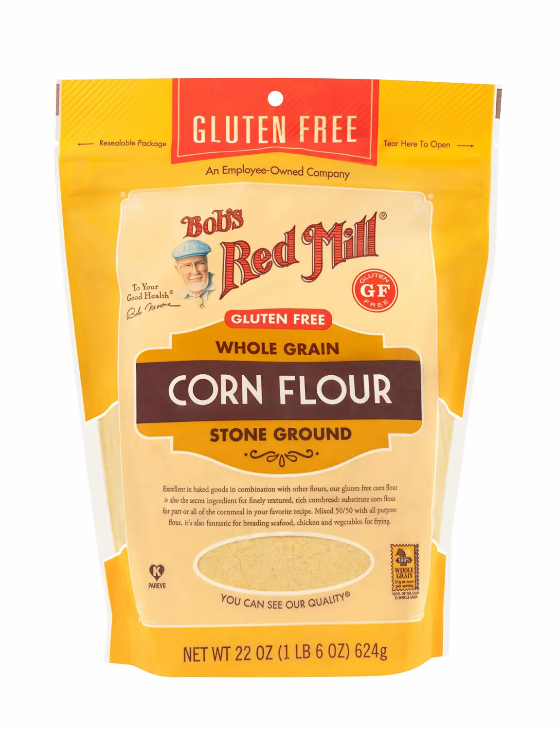 Bob's Red Mill Corn Flour, Whole Grain, Gluten Free, 22 Ounces (Pack Of 4)