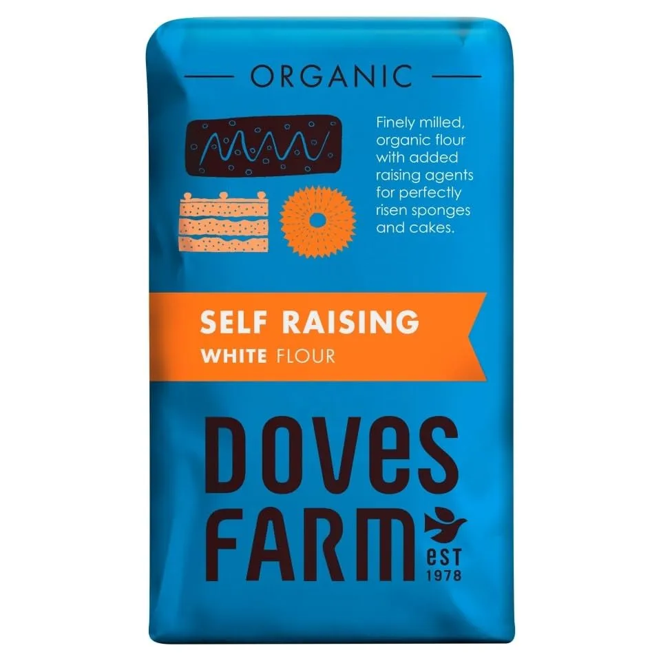 Doves Farm Organic Self Raising White Flour | Versatile Self Rising Flour for Different Dishes | Ideal for Cakes or Baking | UK Milled | Kosher | 35.27 Oz (2 Packs of 1 kg)