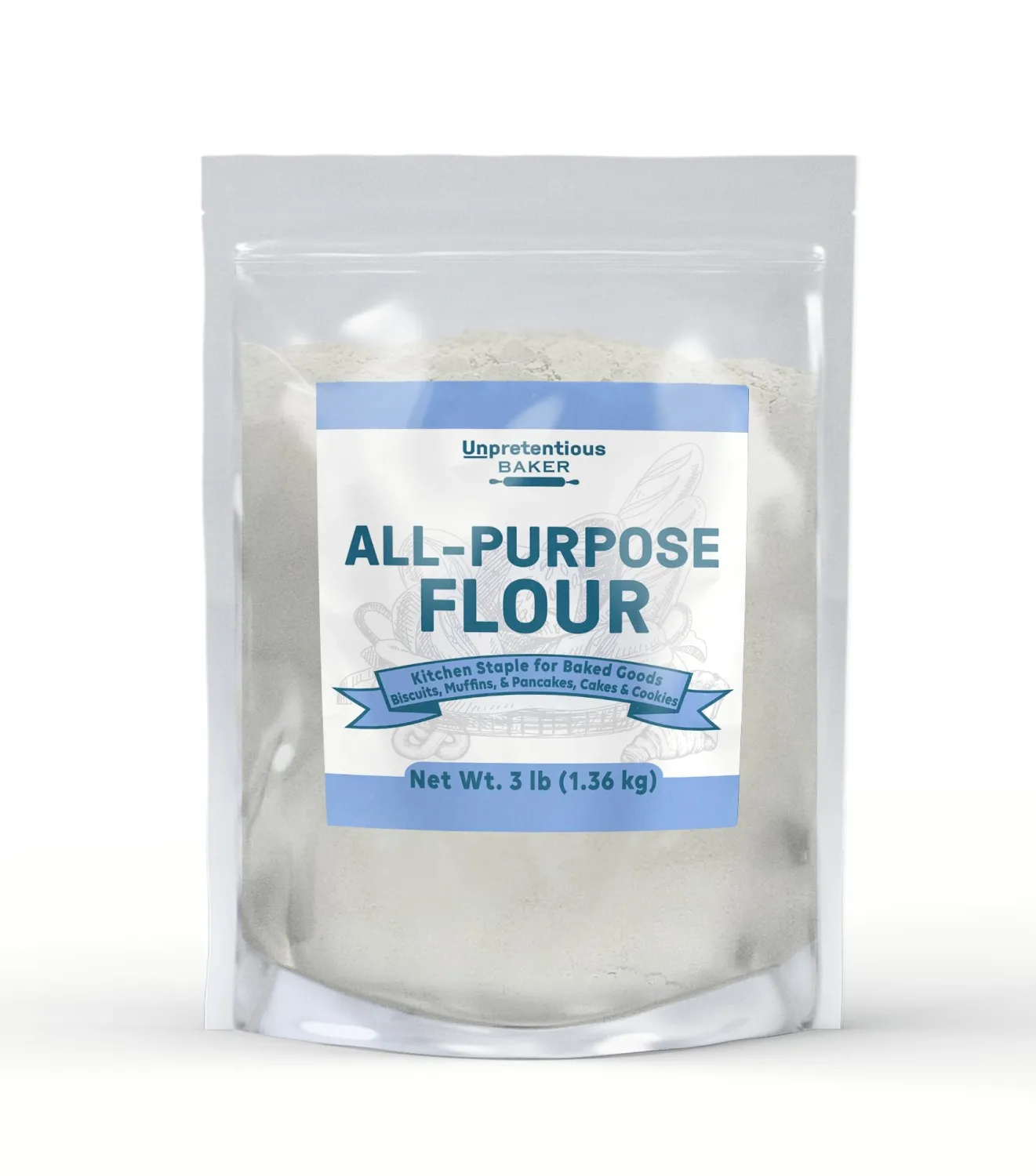 Unpretentious All-Purpose Flour (3 lb), Baking and Thickening
