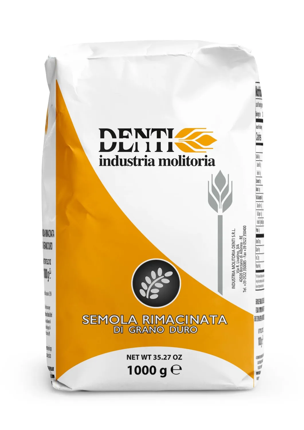 Semola Flour, Finer Ground Semolina Rimachinata for Fresh Pasta, Bread, Gnocchi (Finer Ground, Non-GMO, Product of Italy) 2.2 Lb.
