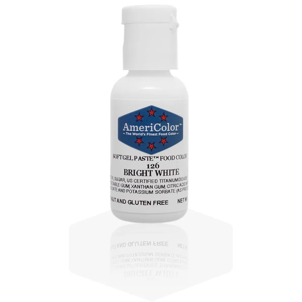 Food Coloring AmeriColor - Bright White Soft Gel Paste, .75 Ounce