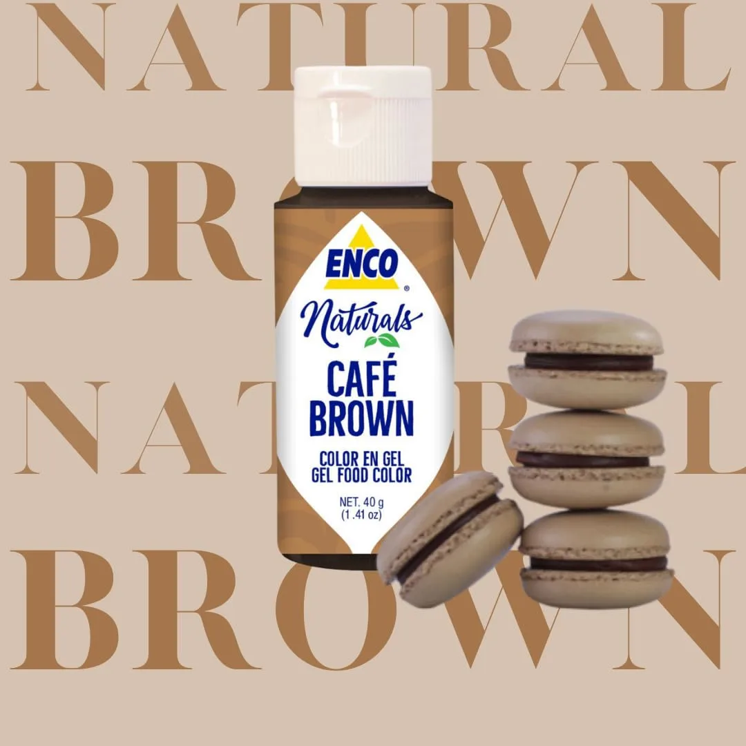 ENCO Naturals Food Coloring Gel Brown 1.41 oz (40g) Concentrated, Vegan, Kosher