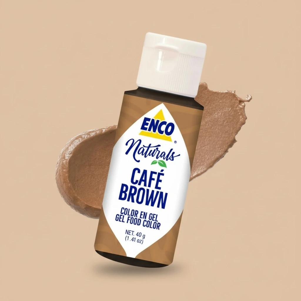 ENCO Naturals Food Coloring Gel Brown 1.41 oz (40g) Concentrated, Vegan, Kosher