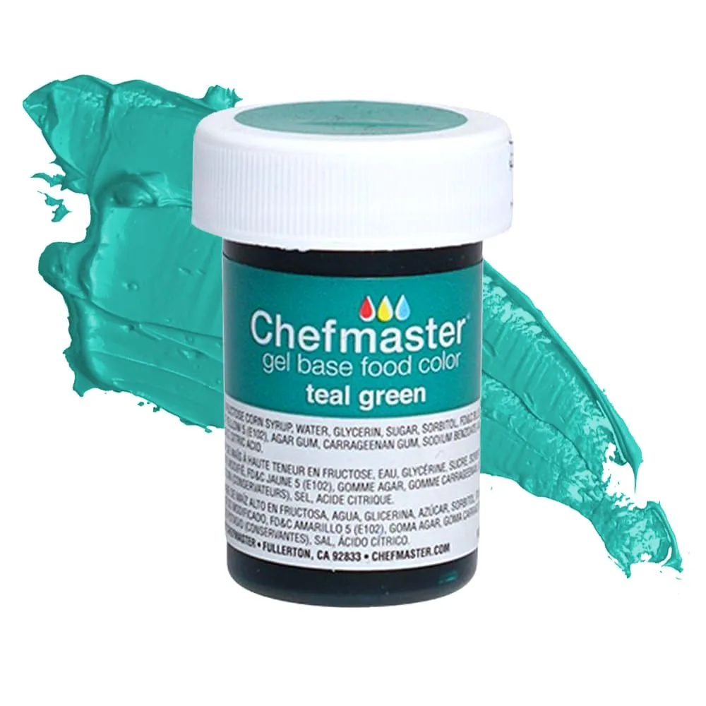 Chefmaster Gel Food Color, 1-Ounce, Teal