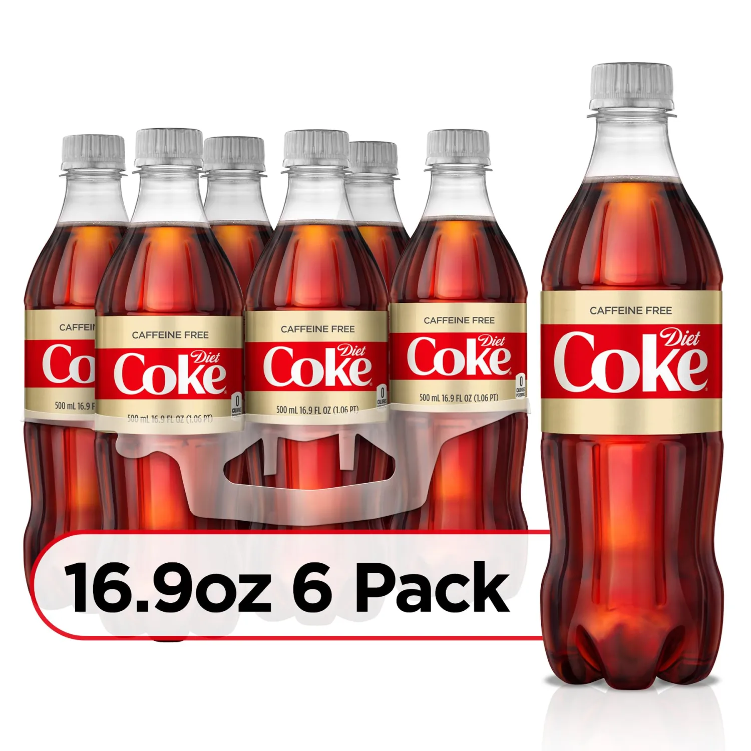 Diet Coke Caffeine Free Soda Soft Drink, 16.9 fl oz, 12 Pack