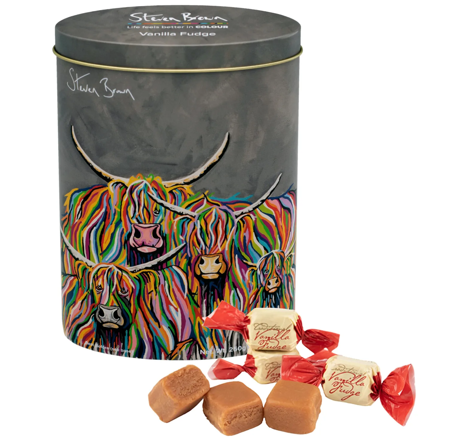 Gardiners of Scotland Handmade Fudge 250g Tin, Steven Brown - Ross & Claire McZoo Vanilla Fudge