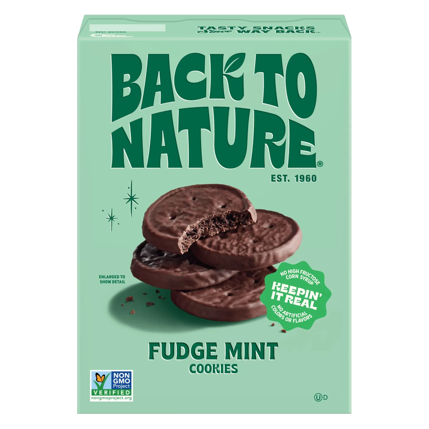 Back to Nature Fudge Mint Cookies - Vegan, Non-GMO, Made with Wheat Flour, Delicious & Quality Snacks, 5.5 Ounce