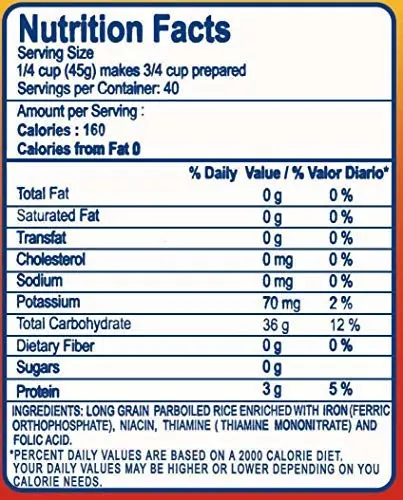 Yummmy Parboiled Long Grain Rice - Arroz Precocido, 4 Lb., Kosher Certified, Made in USA