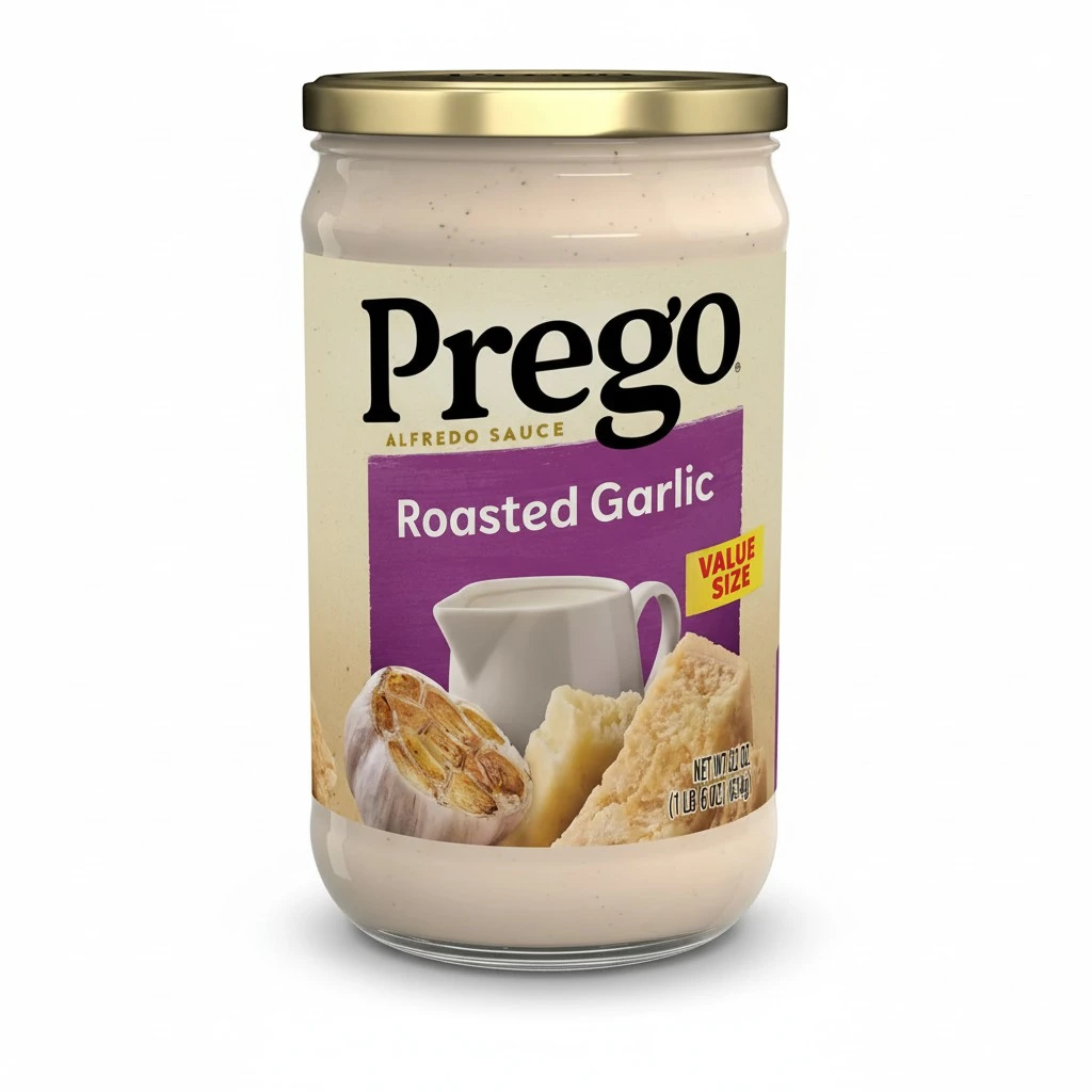 Prego Alfredo Sauce with Roasted Garlic, 22 Oz Jar