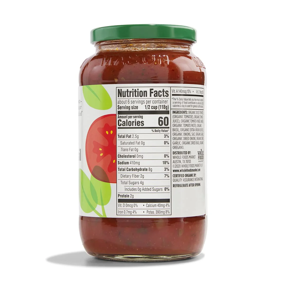 365 by Whole Foods Market, Organic Tomato Basil Pasta Sauce, 25 Ounce (Pack of 2)